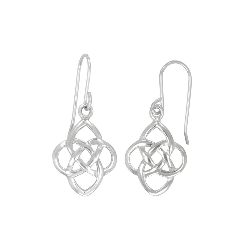 Celtic Design Drop Earrings, Sterling Silver