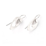 Layered Leaf Drop Earrings, Matte, Sterling Silver