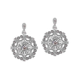 Open Design CZ Dangle Earrings, Sterling Silver