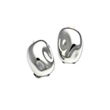 Shiny Bean Clip On Earrings, Sterling Silver