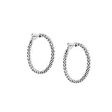 Bead Hoop Earrings, XX Inches, Sterling with Platinum Plating