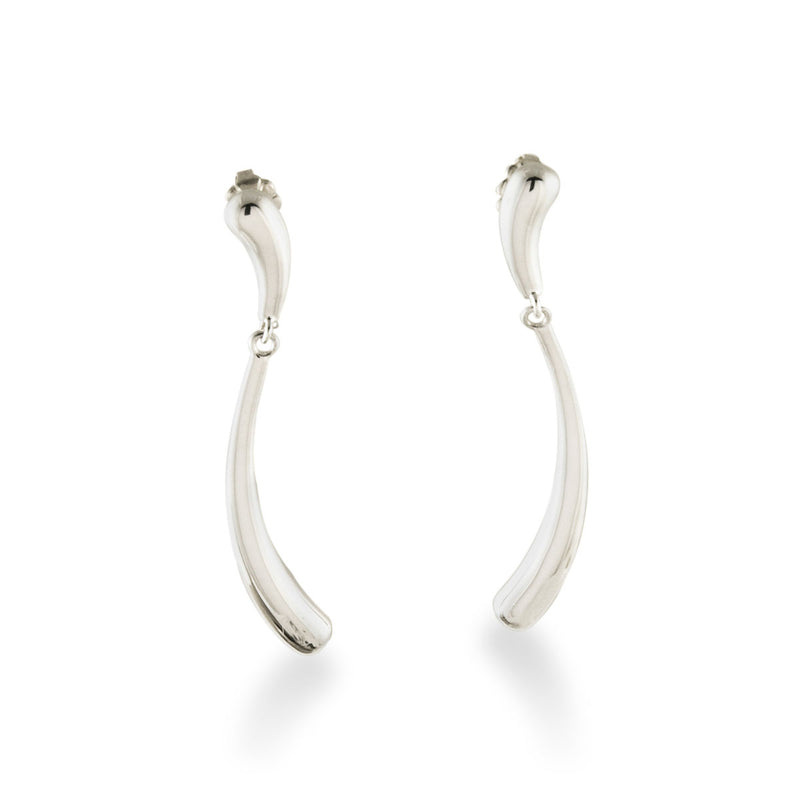 Sculpted Dangle Earrings, Sterling Silver