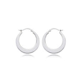 Flat Sided Hoop Earrings, .75 Inch, Sterling Silver