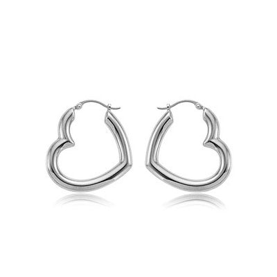 Open-Heart Hoop Earrings, Sterling Silver, 1-Inch Diameter – EFG