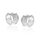 Openwork Huggie Hoop Earrings, Sterling Silver