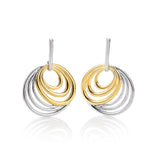 Multi Circle Dangle Earrings, Sterling and Gold Plating