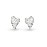 Desire Precious White Topaz Heart Stud Earrings, Sterling Silver