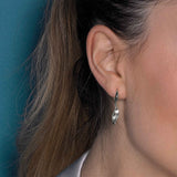 Blossom Eden Small Leaf Hoop Drop Earrings, Sterling Silver