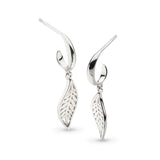 Blossom Eden Small Leaf Hoop Drop Earrings, Sterling Silver