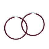 "Garnet" Glitter Enamel Hoops, Sterling Silver