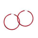 "Ruby" Glitter Enamel Hoops, Sterling Silver