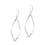 Open Leaf Silver Dangle Earrings, Sterling Silver