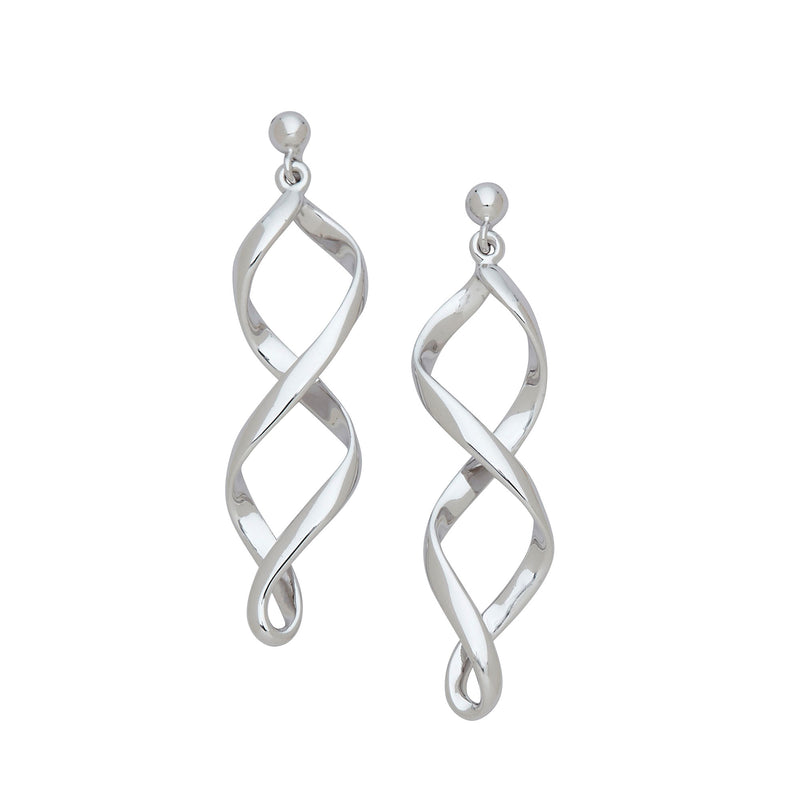 Open Twirl Dangle Earrings, Sterling Silver