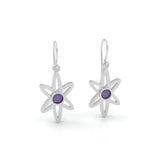 Amethyst Galaxy Dangle Earrings, Sterling Silver