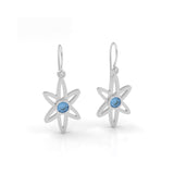 Blue Topaz Galaxy Dangle Earrings, Sterling Silver