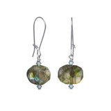 Faceted Labradorite Drop Earrings, Sterling Silver