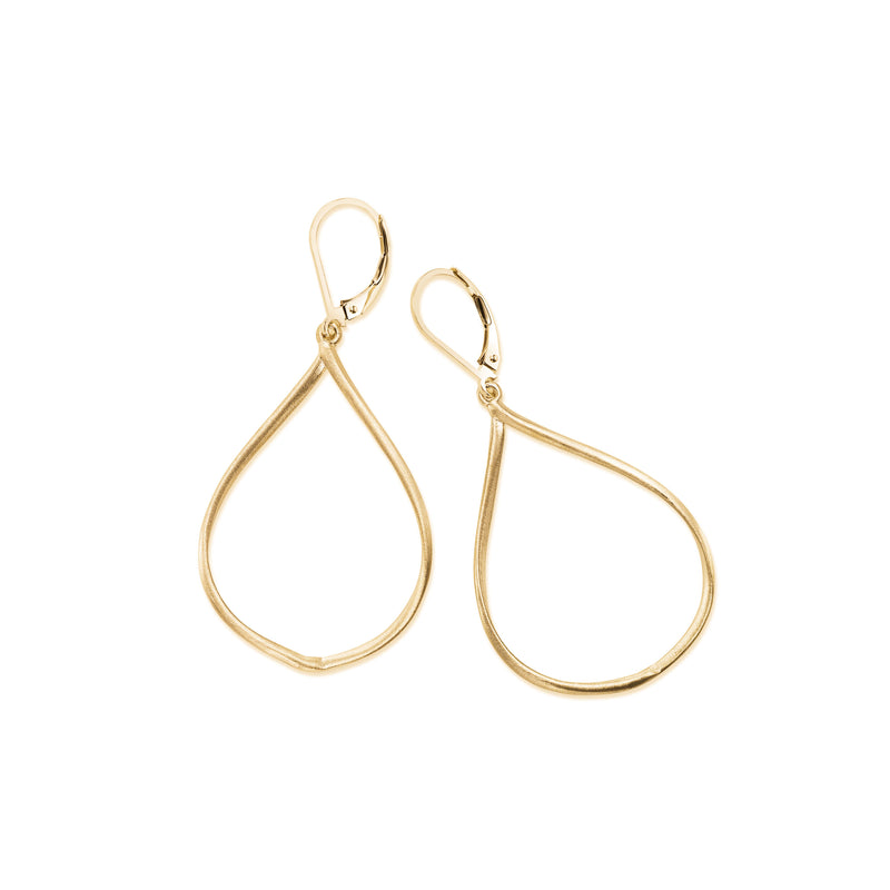 Open Teardrop Dangle Earrings, Yellow Gold Vermeil