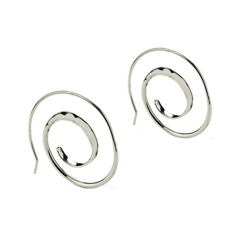 Open Spiral Hoop Earrings, Sterling Silver