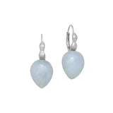 Pear Shape Aquamarine Drop Earrings, Sterling Silver