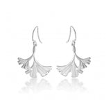 Small Gingko Leaf Dangle Earrings, Sterling Silver