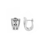 Sleek Open Half Hoop Earrings, Sterling Silver