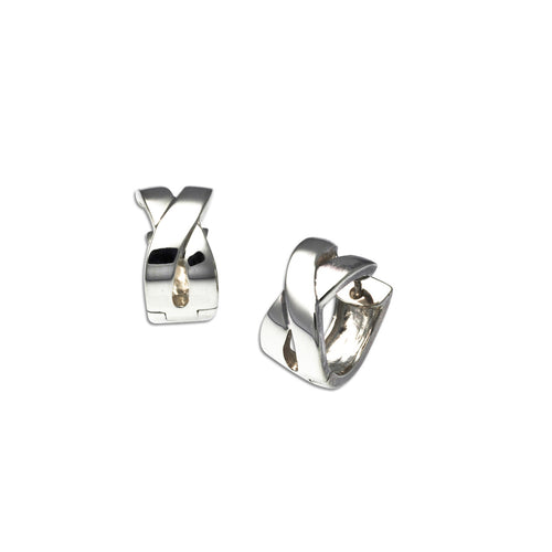X Huggie Hoop Earrings, Sterling Silver
