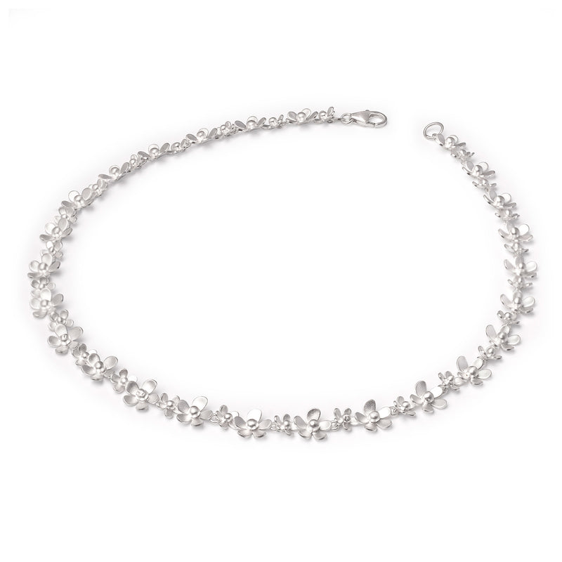 Delicate Flower Necklace, Sterling Silver