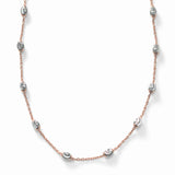 Moon Bead Necklace, Sterling with 18K Rose Gold Plating