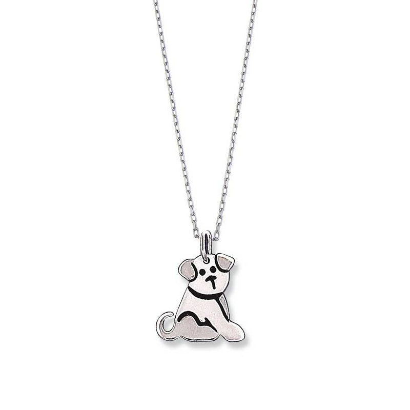 Dog Design Charm Pendant, Sterling Silver