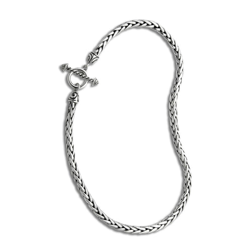 Wheat Design Necklace wth Toggle Closure, Sterling Silver