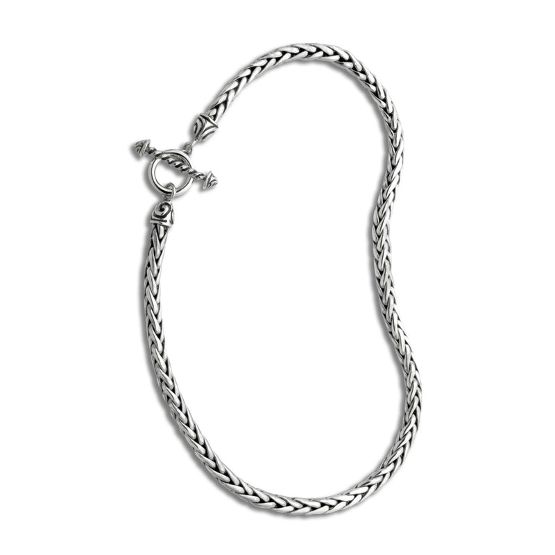 Wheat Design Necklace wth Toggle Closure, Sterling Silver