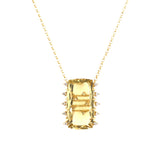 Citrine and White Topaz Pendant, Sterling Silver and Vermeil