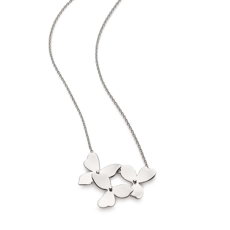 Blossom Petal Bloom Trio Necklace, Sterling Silver