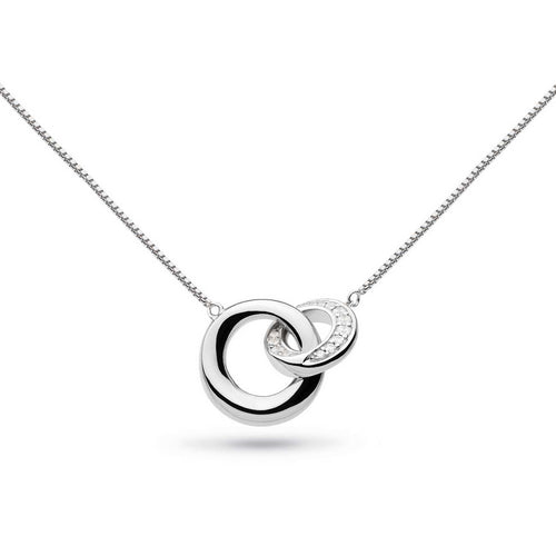 CZ Bevel Cirque Link Necklace, Sterling Silver