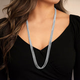 Multi Strand Chain Necklace, 30 Inches, Sterling Silver