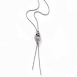 Lariat Style Chain Necklace, Sterling Silver