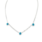 Bezel Set Blue Topaz Necklace, Sterling Silver