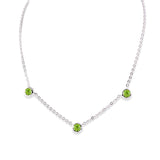 Bezel Set Peridot Necklace, Sterling Silver