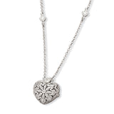 CZ Heart Locket, Sterling Silver