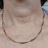 Curved Link Necklace, Gold Plated Silver