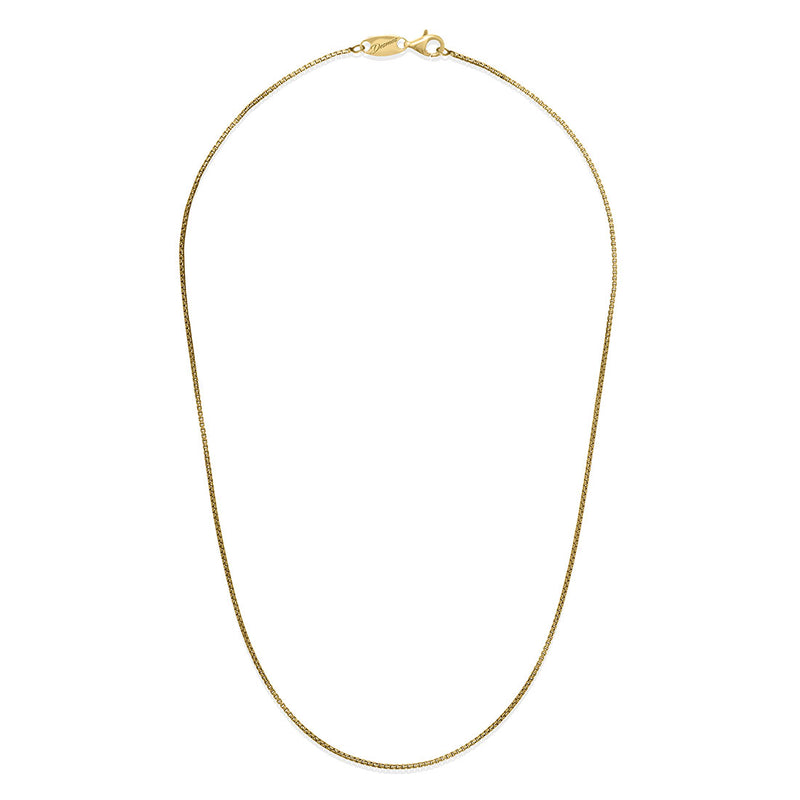 Round Box Chain, 16, 18 or 22 Inches, Yellow Plated Silver