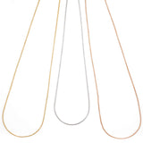 Round Box Chain, 16, 18 or 22 Inches, Sterling with Rhodium Plating
