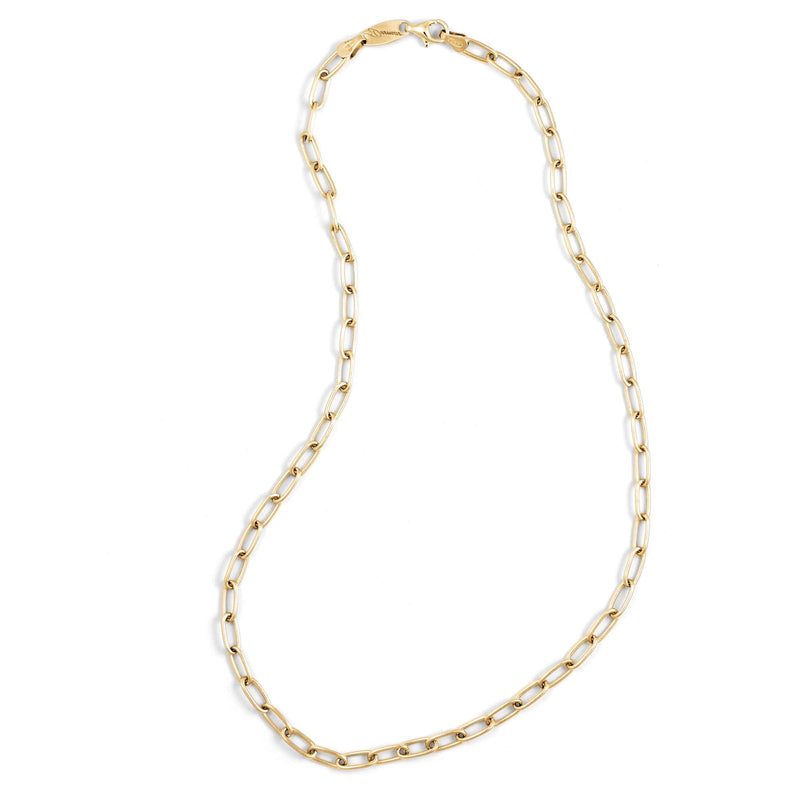 Oval Link Chain, 24 Inches, 18K Gold Plated Silver