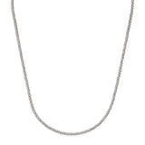 Small Bead Necklace, Sterling Silver with Rhodium Plating