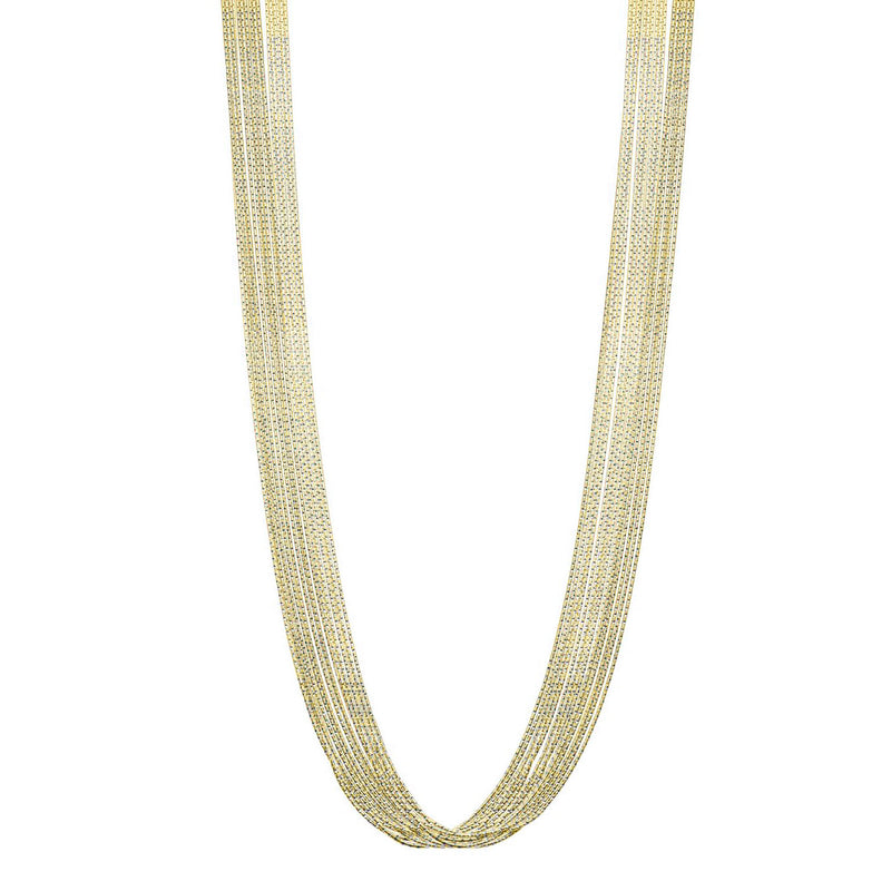 Multi-Strand Magic Necklace, 18 Inches, Sterling with Gold Plating