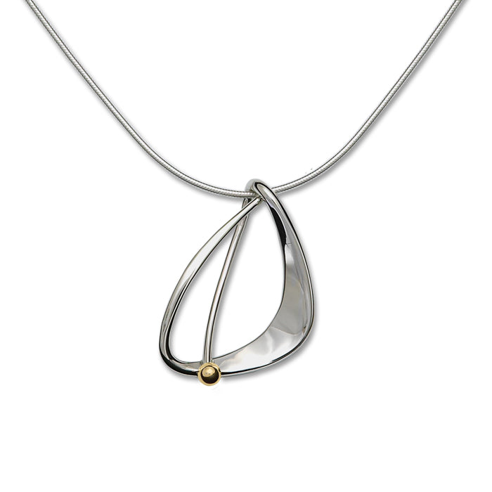 Delta Gold Ball Pendant, Sterling Silver