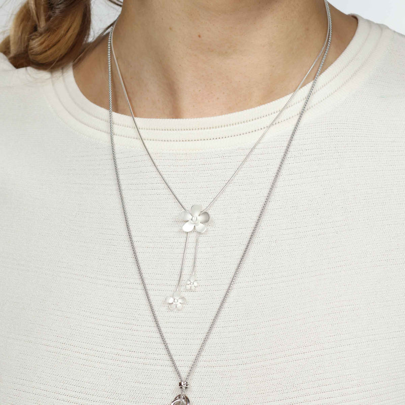 'Forget-Me-Not' Flower Necklace, Sterling Silver