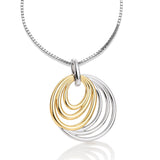 Multi Circle Pendant, Sterling and Yellow Gold Plating