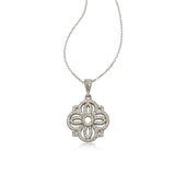 Open Floral Design CZ Pendant, Sterling Silver