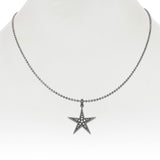 Freshwater Cultured Pearl Star Pendant, Blackened, Sterling Silver